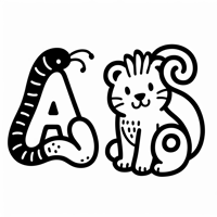 Animal For Kids To Learn Alphabet Coloring Page