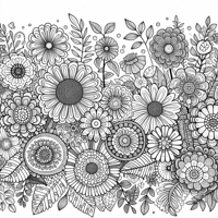A Flower Garden Coloring Page