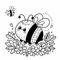 Fat Bumblebee With Tiny Wings Coloring Page