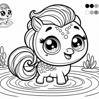 A Small Round Chibi Kelpie With Big Sparkling Eyes... Coloring Page