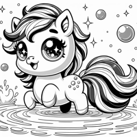 A Small Round Chibi Kelpie With Big Sparkling Eyes... Coloring Page