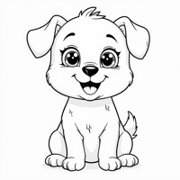 CUTE DOG Coloring Page
