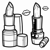Vibrant Fun Simple Open Lipstick Coloring Page