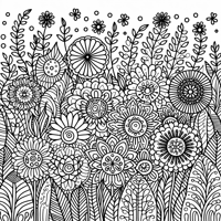 Intricate Flowers Coloring Page
