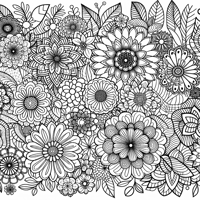 Intricate Flowers Coloring Page