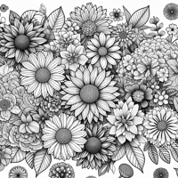 Intricate Flowers Coloring Page