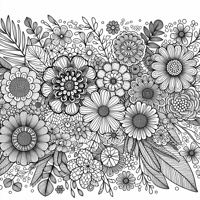 Intricate Flowers Coloring Page