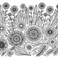 Intricate Flowers Coloring Page
