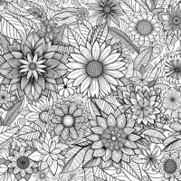 Intricate Flowers Coloring Page