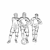 Stylized Soccer Team Coloring Page