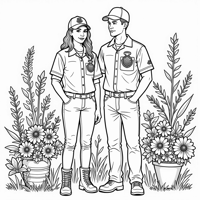 A Female And Male FFA Member In Official Dress... Coloring Page