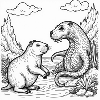 An Adventurous Underwater Treasure Hunt Where A... Coloring Page