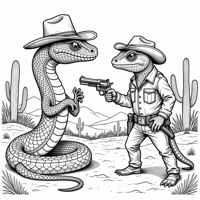 A Rattlesnake With Intricate Scale Patterns Dons A... Coloring Page