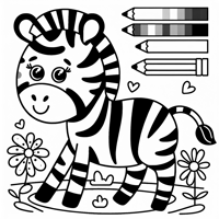 A Playful Zebra Black And White Coloring Page