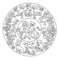 Dog Mandala Coloring Page