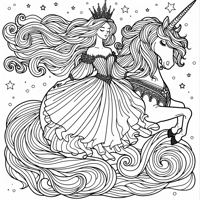 Elsa From Frozen On A Unicorn Coloring Page