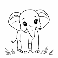 Elephant Painting Coloring Page