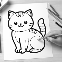 A Cat Coloring Page