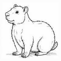 Capybara Coloring Page