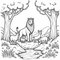 A Gathering Of Animals Coloring Page