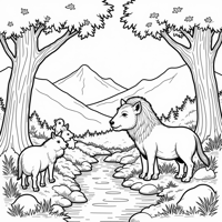 A Gathering Of Animals Coloring Page