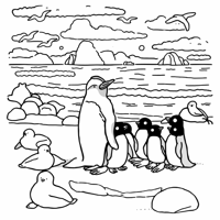 Cute Penguin Coloring Page