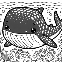Adorable Whale Shark Coloring Page