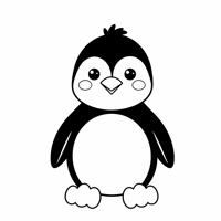 A Creative Penguin Coloring Page
