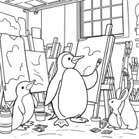 A Creative Penguin Coloring Page
