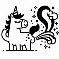 Unicorn Farting Rainbows Coloring Page