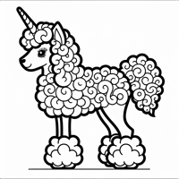 Unicorn Poodle Coloring Page