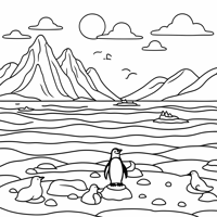 A Creative Penguin Coloring Page