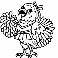 Falcon Wearing A Cheerleading Uniform Coloring Page