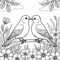 Love Bird Coloring Page