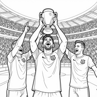 Leonel Messi Wins World Cup Coloring Page
