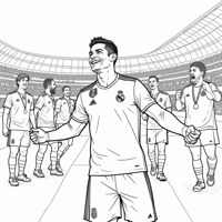 Ronaldo Wins The Champions League Coloring Page