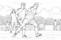 A Soccer Player Is Kicking A Ball On The Field... Coloring Page