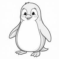 Yellow Penguin Coloring Page