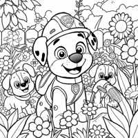 Paw Patrol Marshall With Helmet From Paw Patrol... Coloring Page