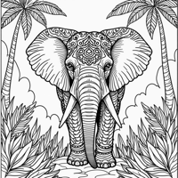 An Elephant With Mandala Coloring Page