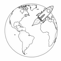 Draw A Cute Cartoonstyle Earth With A Happy Face... Coloring Page