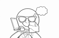 A Cartoon Character Is Holding A Cell Phone And A... Coloring Page