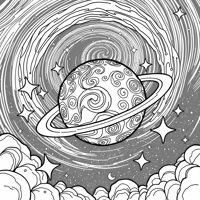 Planet Galaxy Coloring Page