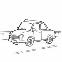 Mobile On The Highway Coloring Page