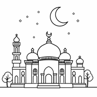 Ramadan Mosque Coloring Page