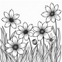 A Garden Full Of Beautiful Flowers Coloring Page