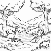 Nature And Scenery Coloring Page