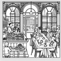 Coffee Shop Coloring Page