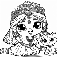 Otomi Princess A Happy Adventurous 2yearold With... Coloring Page