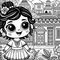 Otomi Princess A Happy Adventurous 2yearold With... Coloring Page